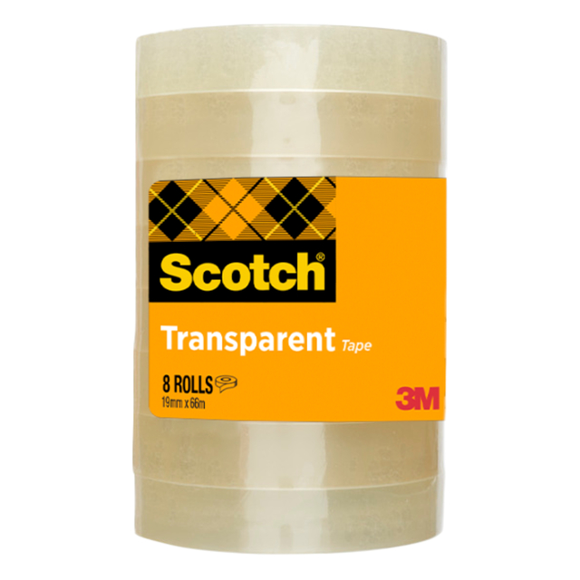 Ruban adhésif Scotch 508 19mmx66m transparent 8 rouleaux