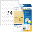 Etiket HERMA 4236 rond 40mm transparant 600 stuks