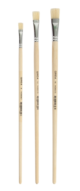 Pinceaux Qrea soie de porc set de 3 largeurs