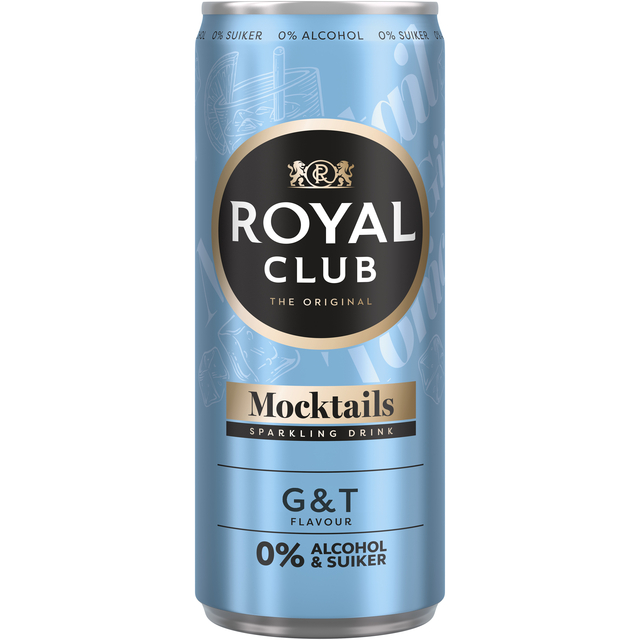 Mocktails Royal Club gin tonic 0% sucre et alcool canette 250ml