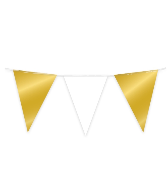 Drapeaux Party Flag Foil Gold & White