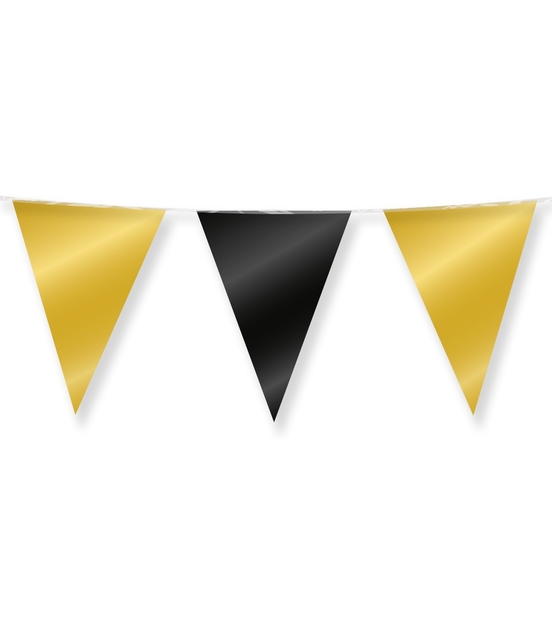 Drapeaux Party Flag Foil Gold & Black