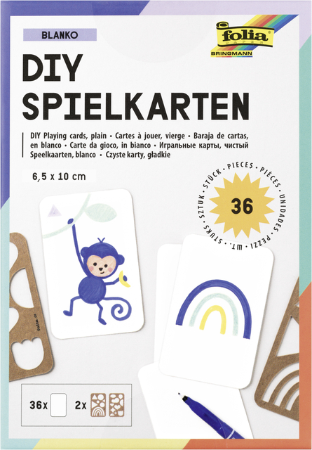 Speelkaarten Folia Blanco 6.5x10cm pak à 36 stuks