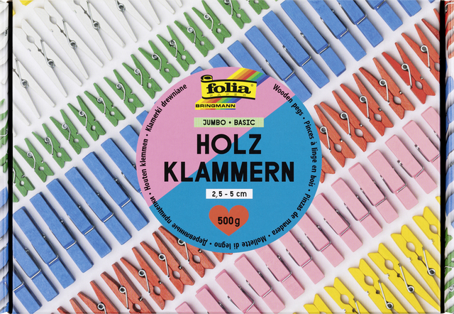 Wasknijpers Folia jumbo 500gram assorti