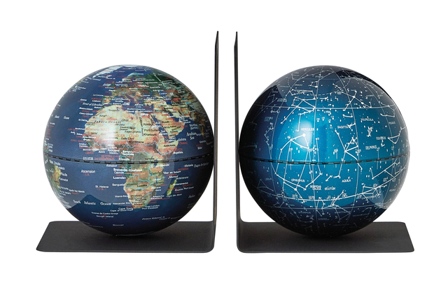 Serre-livres Troika avec globe magnétique 13cm set 2 pièces assorti