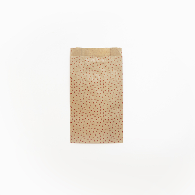 Sachet cadeau Clairefontaine 12x24x4,5cm kraft coeurs 50 pièces