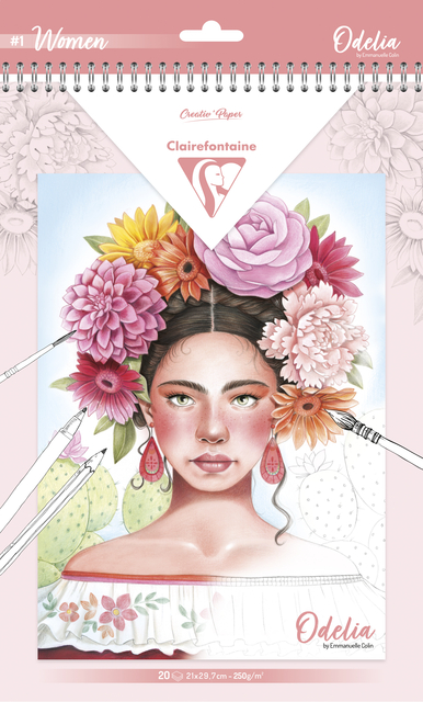 Bloc de coloriage Clairefontaine Odelia A4 Femmes