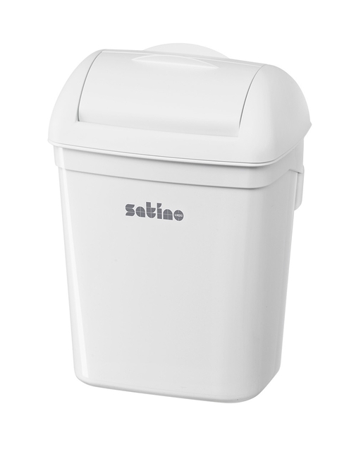 Poubelle hygène féminine Satino 8 litres blanc 332560