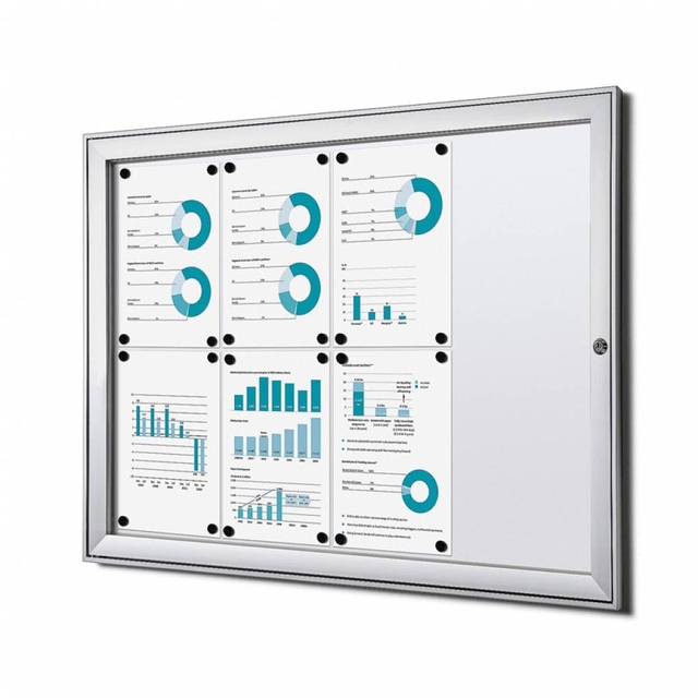 Vitrinebord Quantore luxe 8x A4 B1 gecertificeerd zilver
