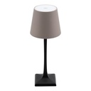 Lampe de table Securit Milano LED rechargeable dimmable taupe-noir