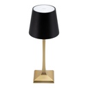 Lampe de table Securit Roma LED rechargeable dimmable noir-or