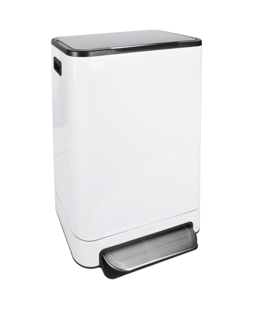 Poubelle à pédale Desq 40 litres acier inoxydable blanc