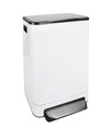 Poubelle à pédale Desq 40 litres acier inoxydable blanc