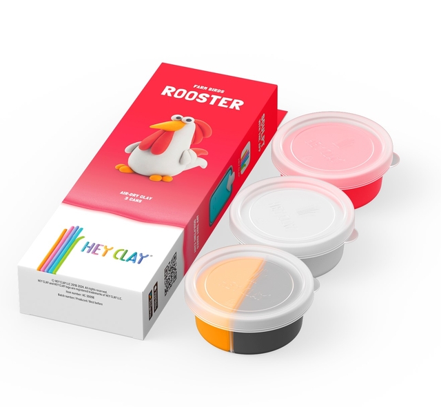Pâte à modeler Hey Clay Rooster 3 pots