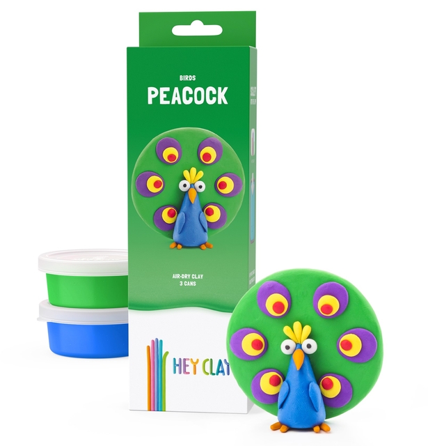Pâte à modeler Hey Clay Peacock 3 pots