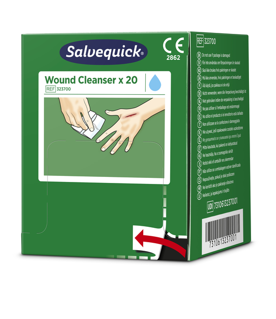 Lingette lave-blessure Salvequick 20 pièces