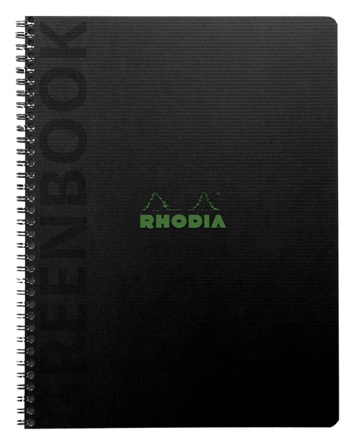 Notitieboek Rhodia Greenbook recycled A5+ lijn 160 pagina's 90gr hc