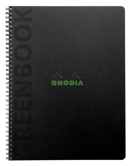 Cahier Rhodia Greenbook recyclé A5+ ligné 160 pages 90g couverture souple