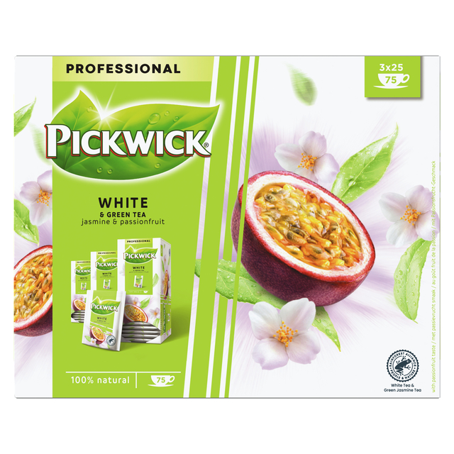 Thé Pickwick White & Green jasmin & fruit de la passion 25x 1,5g