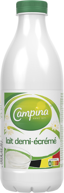 Lait Campina demi-écrémé longue conservation bouteille PET 1 litre