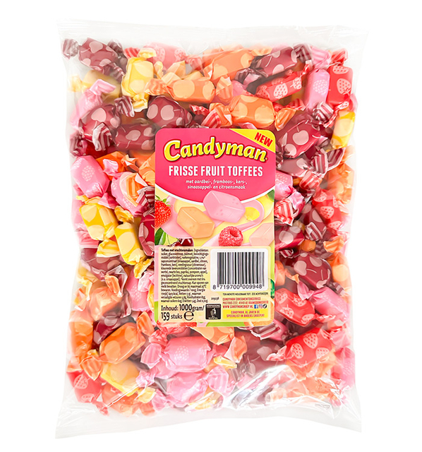 Bonbons Toffees Candyman fruits sachet 1kg