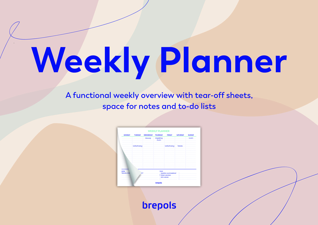 Planner Brepols Weekly A4 7 jours/1 page horizontal assorti