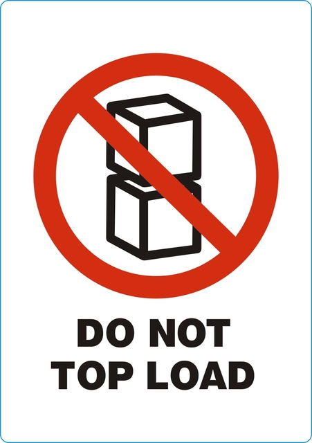 Etiquette d'avertissement IEZZY Do not topload 74x105mm 500 pièces