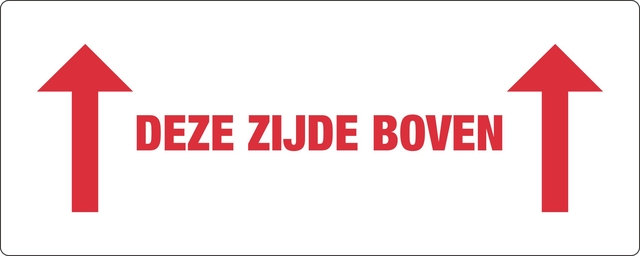 Waarschuwingsetiket IEZZY deze zijde boven 150mmx60mm 500 stuks