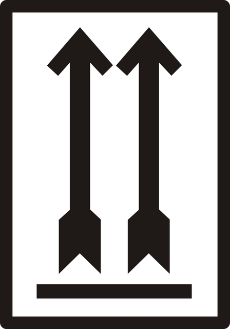 Etiquette d'avertissement IEZZY Flèche vers le haut 70x100mm noir 500 pièces