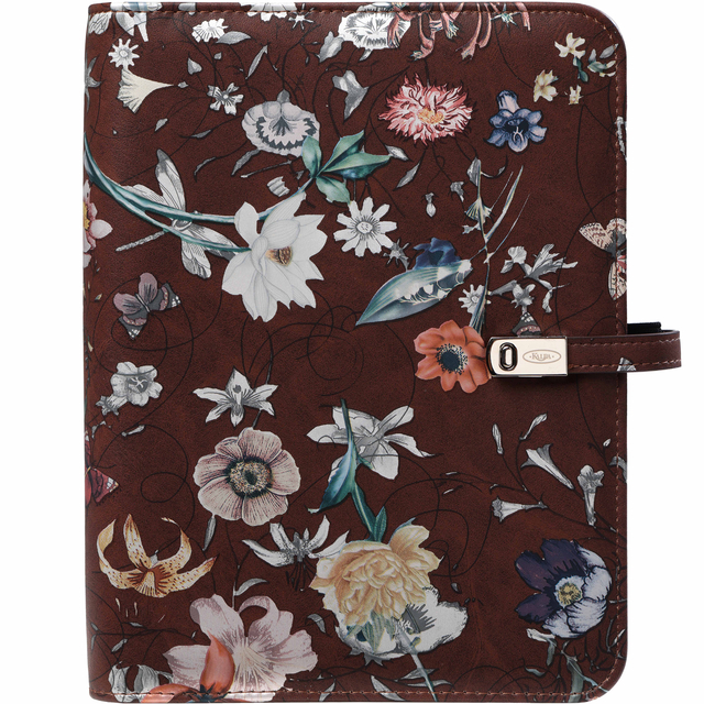 Organiseur Kalpa A5 Agenda 2026-2027 7 jours/2 pages floral brun