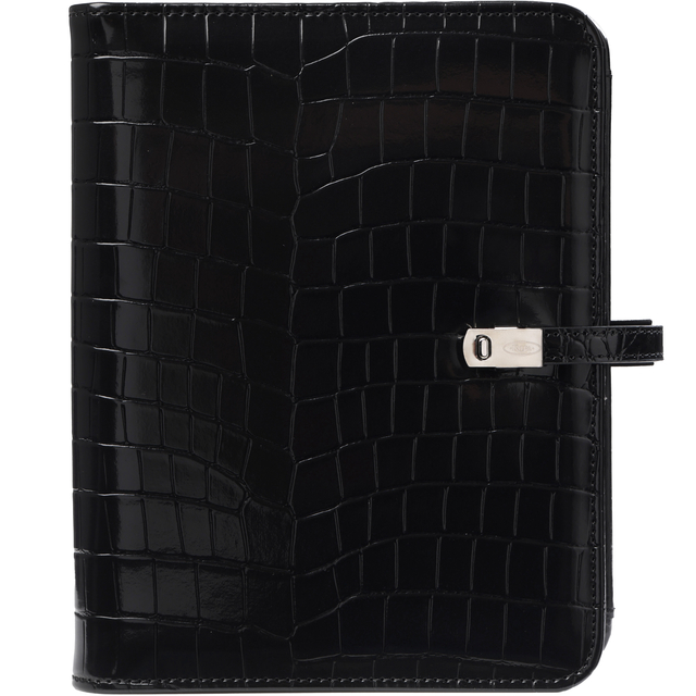 Organiseur Kalpa A5 Agenda 2025-2026 7 jours/2 pages croco noir