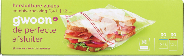 Sachet refermable G'woon 30x 0,4L et 30x 1,2L