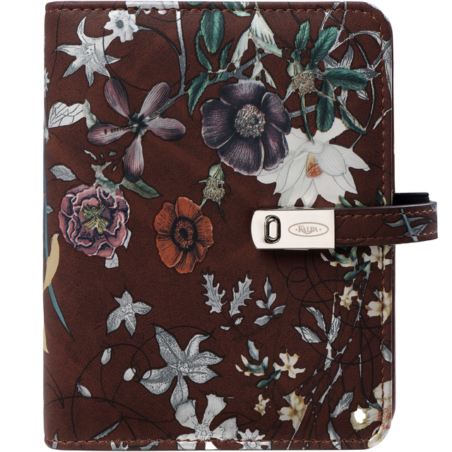 Organiseur Kalpa Pocket Agenda 2026-2027 7 jours/2 pages floral brun