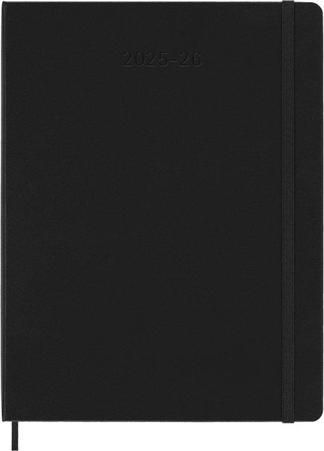 Agenda 2025/2026 Moleskine 18M Planner Weekly 7 jours/1 page XL CR noir