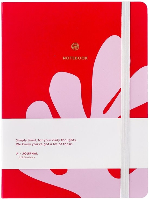 Notitieboek A5 Arty roze/rood A Journal lijn
