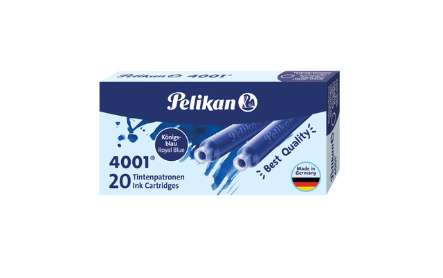 Cartouche d'encre Pelikan 4001 bleu roi 20 pièces