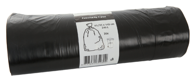 Sac container Cleaninq 180x145cm 12micron 240L noir 30 pièces