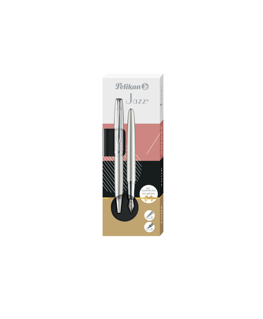 Schrijfset Pelikan Jazz Noble Elegance K36+P36 medium silver