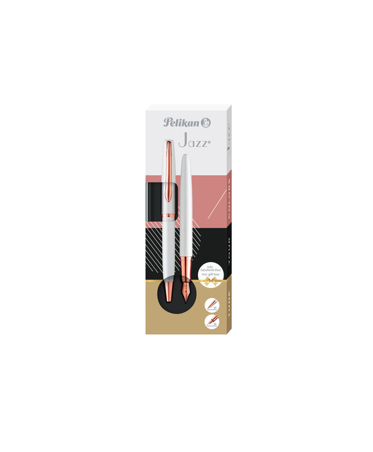 Schrijfset Pelikan Jazz Noble Elegance K36+P36 medium pearl