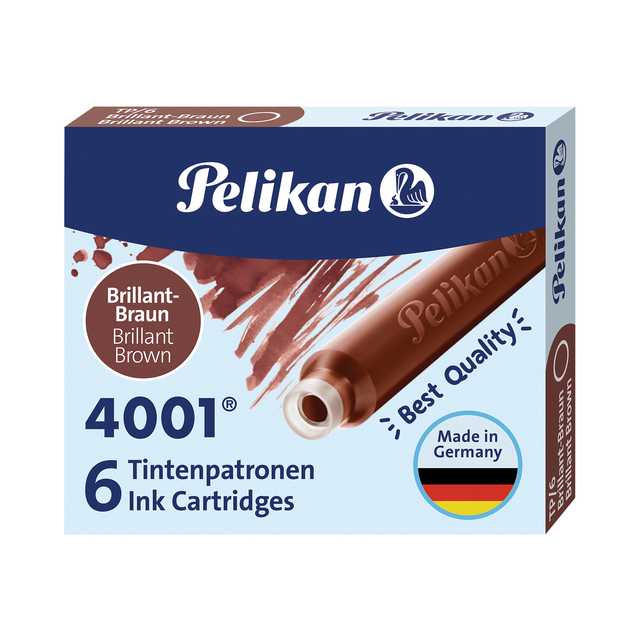 Inktpatroon Pelikan 4001 bruin 6 stuks