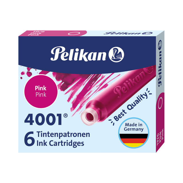 Inktpatroon Pelikan 4001 roze 6 stuks