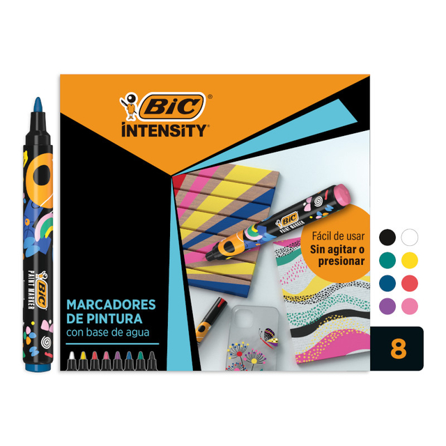 Marqueur peinture BIC Intensity assorti 8 pièces