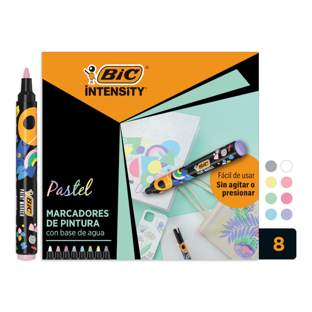 Marqueur peinture BIC Intensity pastel assorti 8 pièces