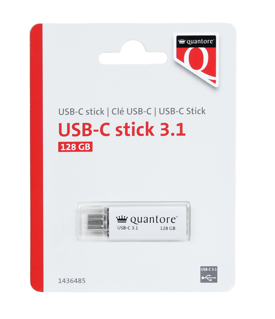 USB-stick Quantore USB-C 128GB 3.1 zilver