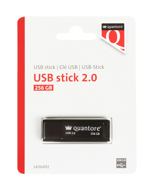 USB-stick Quantore 256GB 2.0 zwart