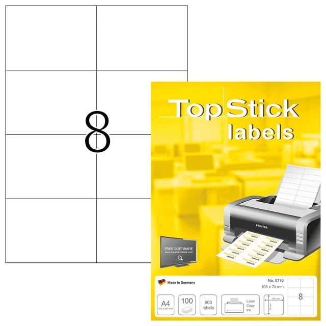Etiquette TopStick 105x74mm 800 pièces