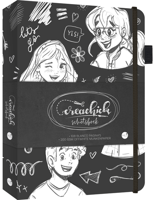 Schetsboek CreaChick Black