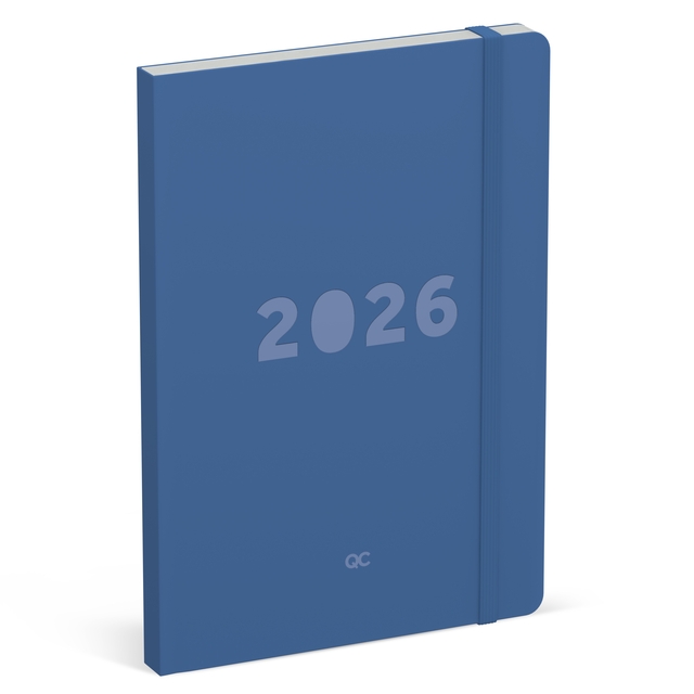 Agenda 2026 Lannoo bureau A5 QC Colour 7 jours/2 pages bleu