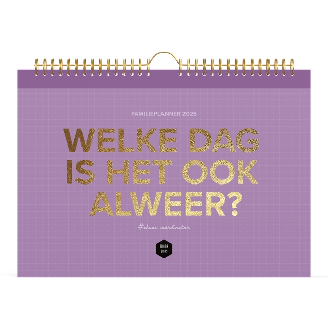 Familiekalender 2026 Lannoo 310x220 Mama Baas 7dagen/1pagina