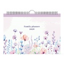 Familiekalender 2026 Lannoo 310x220 Flowers watercolour 7dag/1pag lila